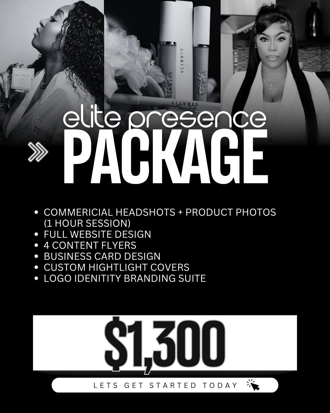 Elite Presence – A complete package with commercial/product photography.